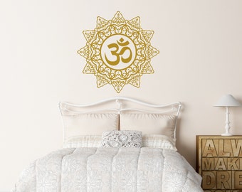 Wall Decals Mandala Yoga Namaste Om Ornament Indian OM-Symbol Geometric Moroccan Pattern Decal Vinyl Sticker Home Art Home Decor Room MS615