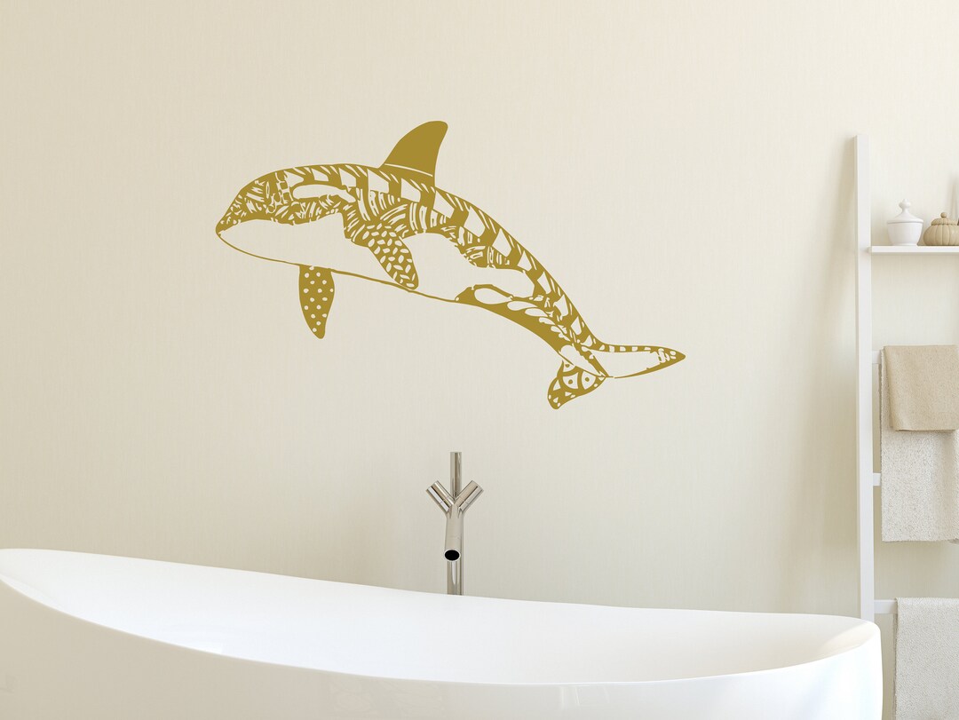 Whale Wall Decals Nautical Vinyl Sticker Decal Bathroom Nursery Home ...