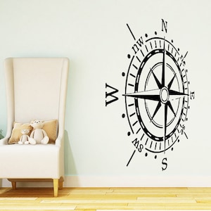 Rose Wind Wall Decals Compass Decal Home Vinyl Sticker Bedroom Decor Window Decals Chu80