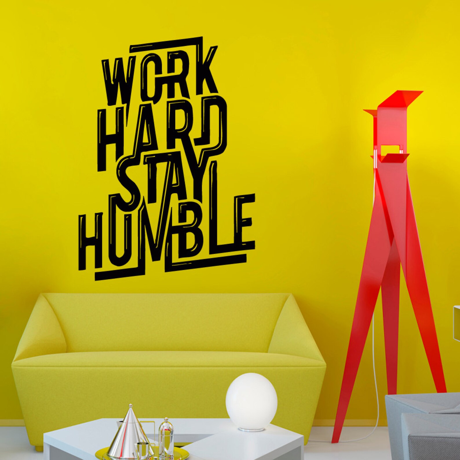 Wall Decals Work Hard Quote Decal Vinyl Sticker Home Decor Art Etsy