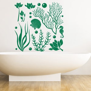 Wall Decals Sea Ocean Marine Life Seaweed Decal Vinyl Sticker Bathroom Nursery Home Decor Art Mural Ms556