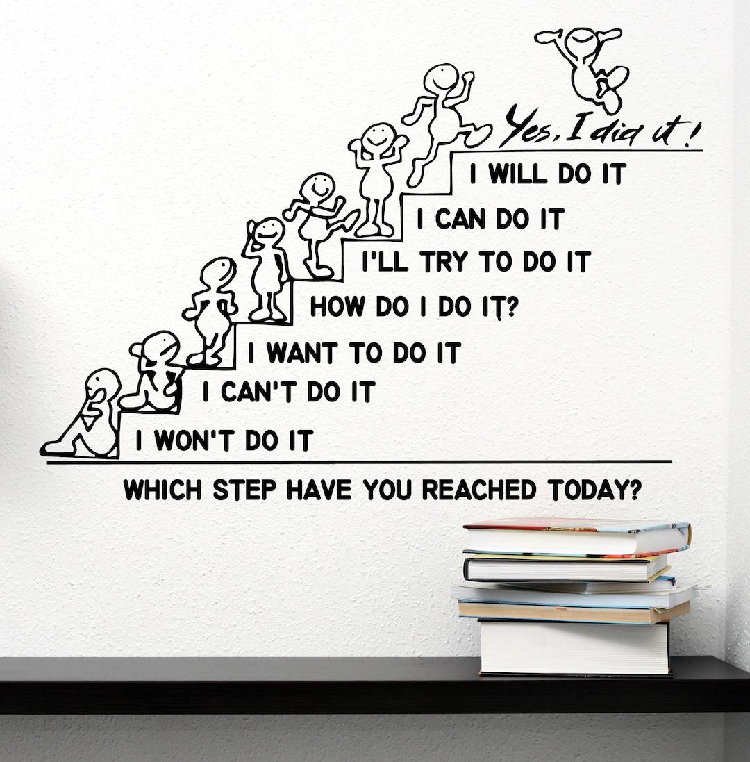 Wall Decals Quote Motivation Which Step Have You Reached Today Decal ...