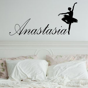 Ballerina Wall Decal Baby Personalized Name Vinyl Sticker Art Girls Room Decoration Ballet Dancing Dancer Nursery Kids Home Decor MS2