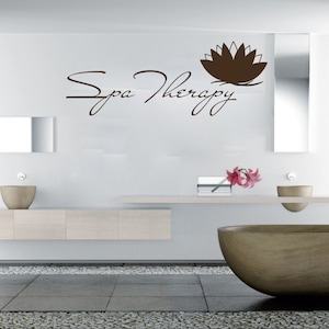 Wall Decals Spa Therapy Lotus Flowers Decal Vinyl Sticker SPA Beauty Salon Art Home Decor Bathroom Art Modern Design Murals Interior MS409
