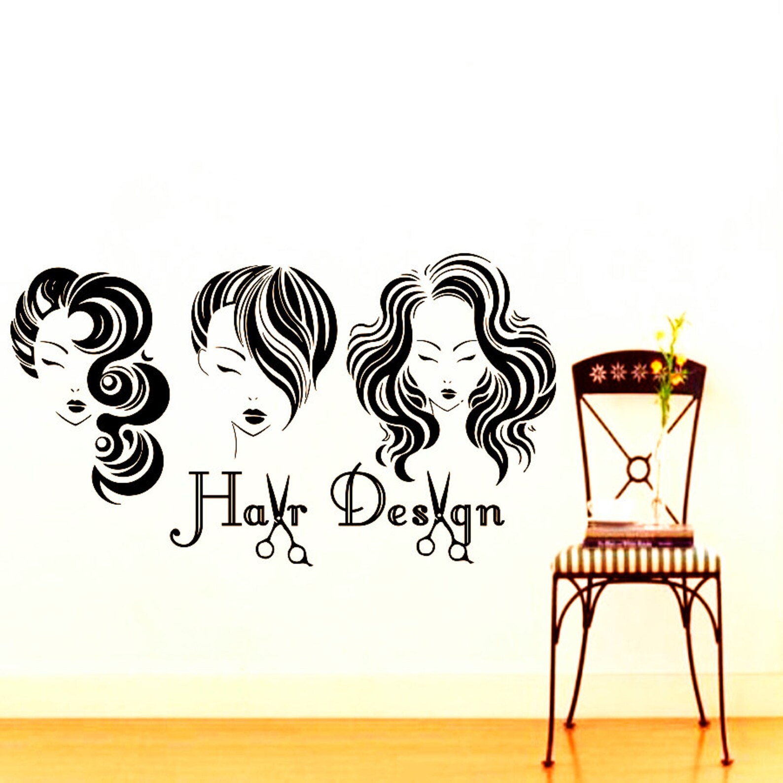 Beauty Salon Wall Decals Hair Design Decal Vinyl Sticker | Etsy
