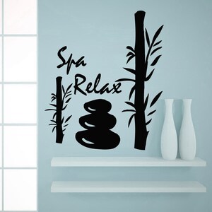 Paredes calcomanías Spa Relax bambú calcomanía vinilo pegatina SPA salón de belleza casa decoración baño arte diseño moderno murales interiores MS410