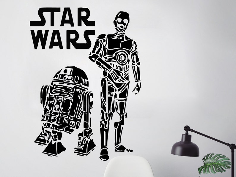 Star Wars Wall Decals C3PO R2D2 Vinyl Sticker Decal Boy Room Home