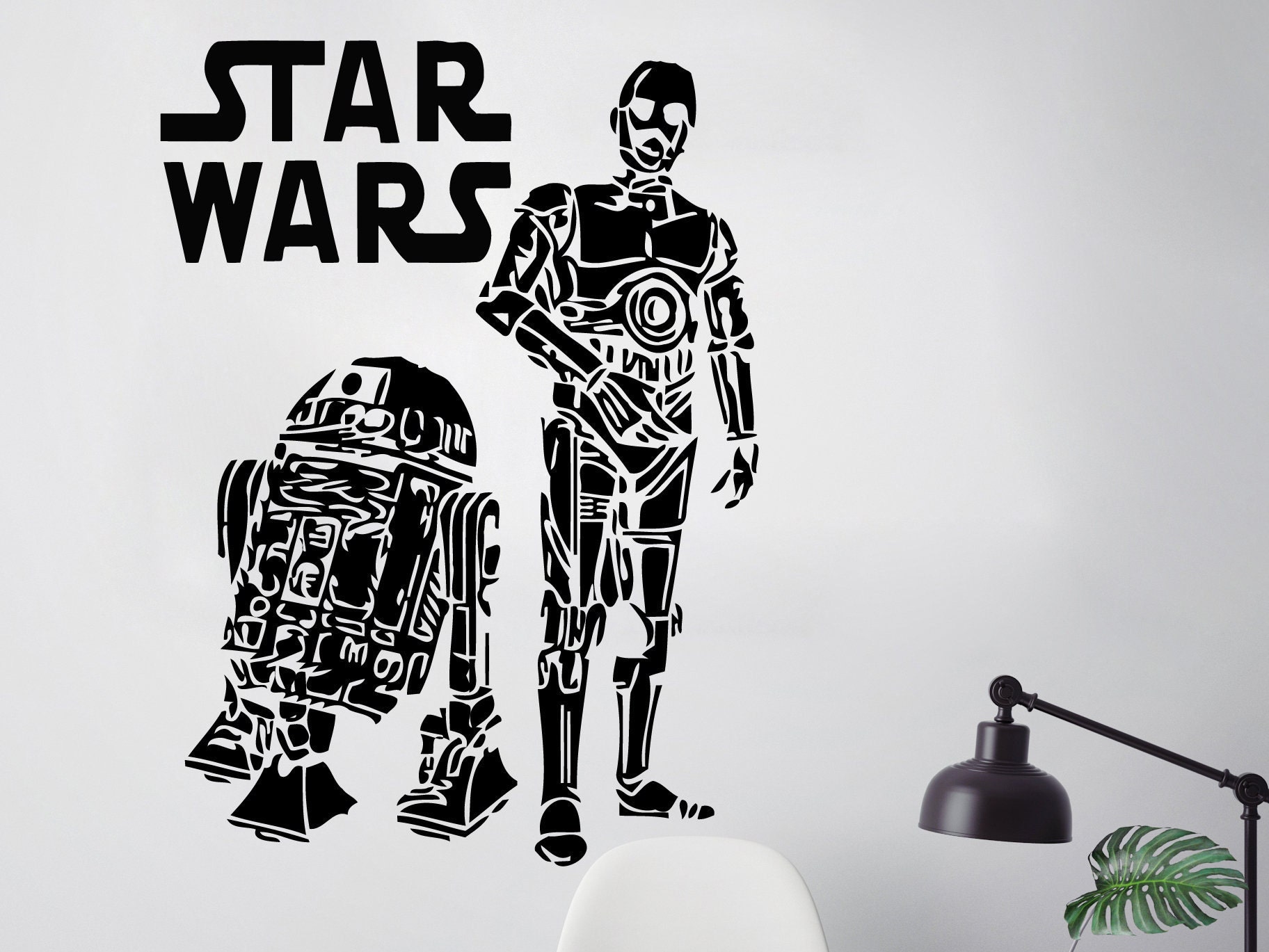 Star Wars Wall Decals C3PO R2D2 Vinyl Sticker Decal Boy Room Etsy