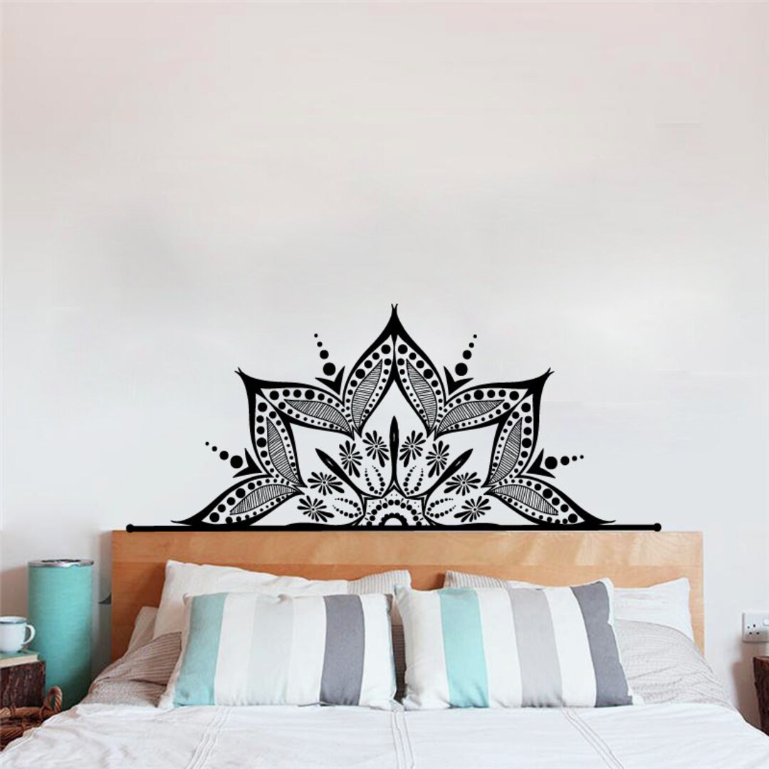 Half Mandala Art Wall Decor Boho Headboard Decals Vinyl Sticker Yoga ...