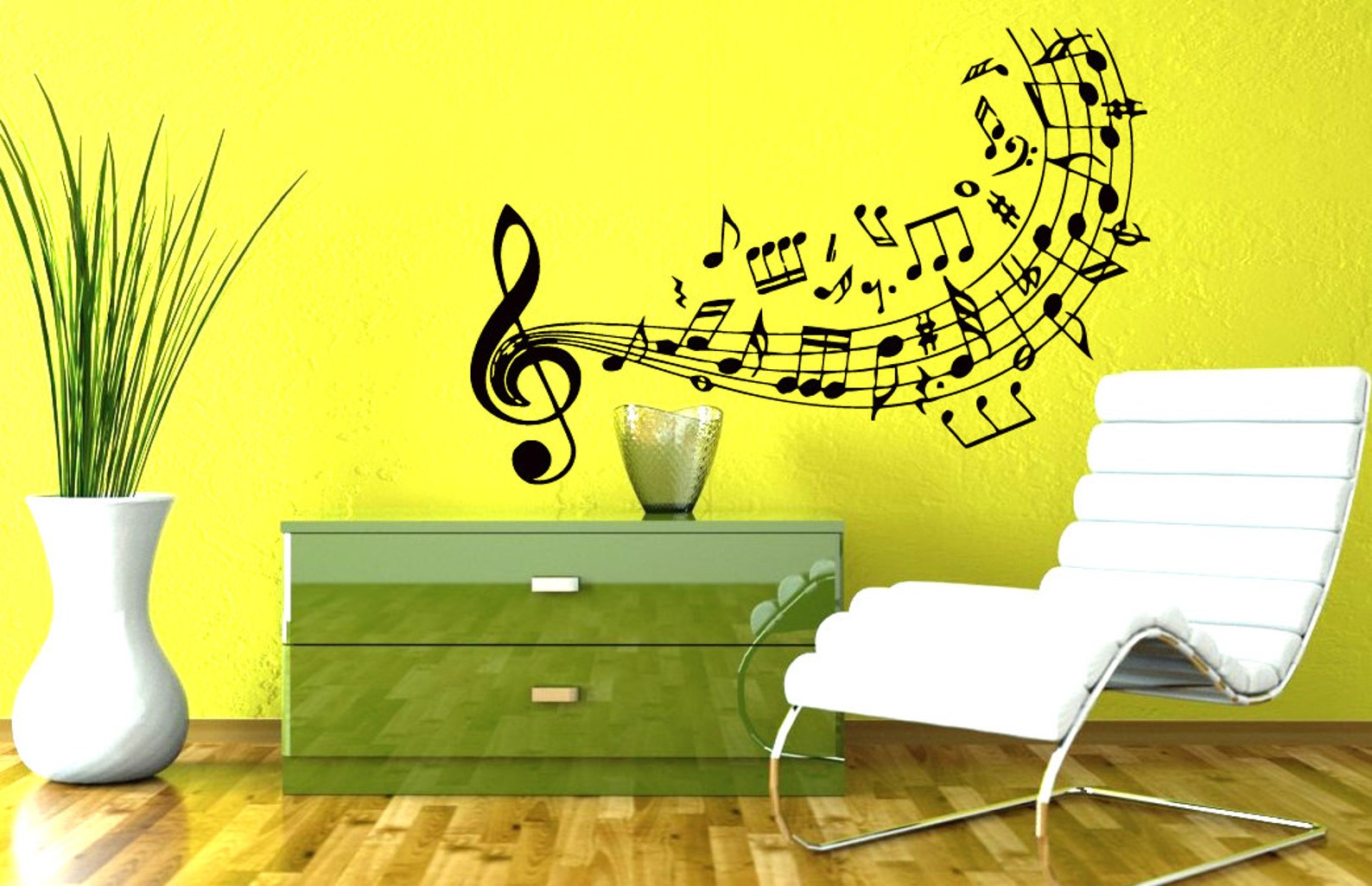 Music Wall Decals Musical Notes Decal Treble Clef Vinyl Etsy