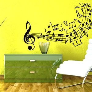 Music Wall Decals Musical Notes Decal Treble Clef Vinyl Sticker Music ...