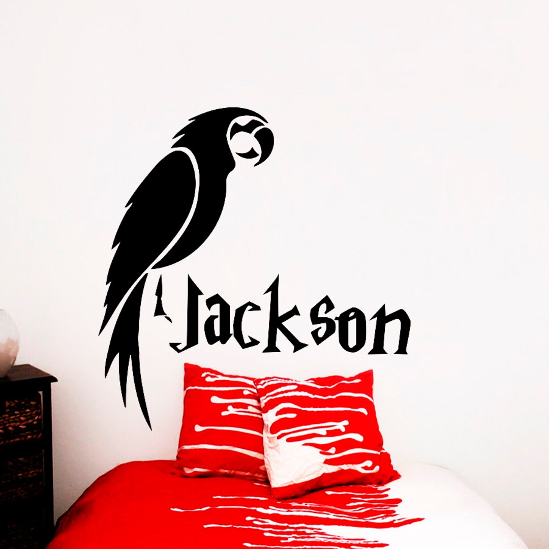 NAME Wall Decals Parrot Decal Bird Vinyl Sticker Baby Bedroom Decor ...