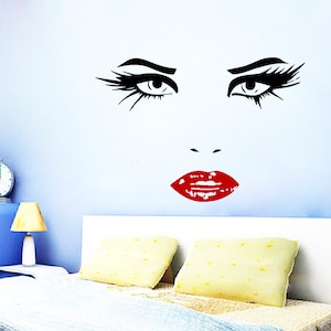 Wall Decals Hairdressing Hair Beauty Salon Decal Vinyl Sticker Perfect Woman Face Home Decor Window Decals Dorm Living Room  NA203