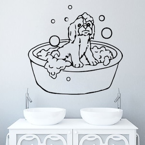 Dog Animal Wall Decals Grooming Salon Decorations Decal Vinyl Sticker Pet Shop Home Decor Art Mural Ms784