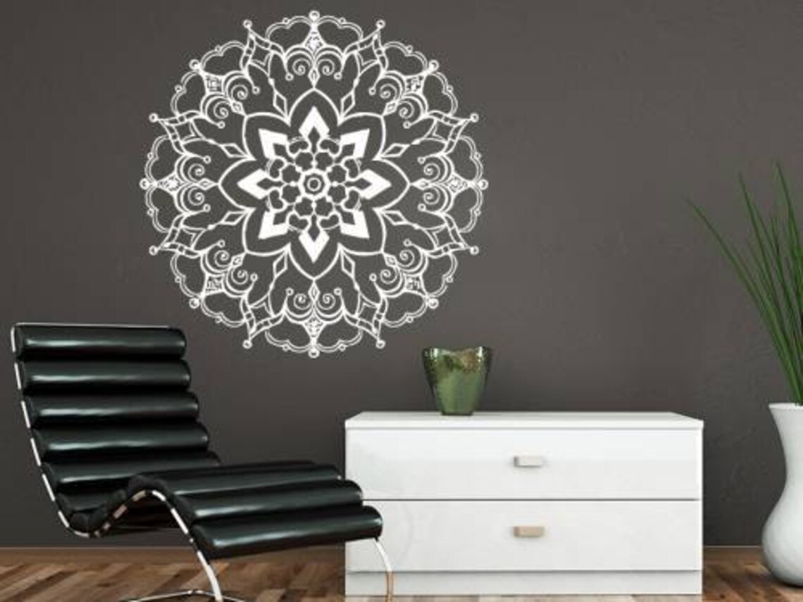 Mandala Wall Decals Boho Yoga Sticker Namaste Indian Vinyl Bohemian ...
