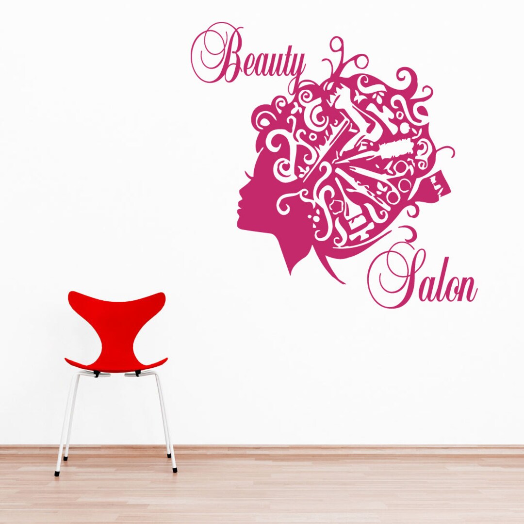 Wall Decals Hair Woman Face Decal Vinyl Sticker Decal Hair Beauty Salon ...