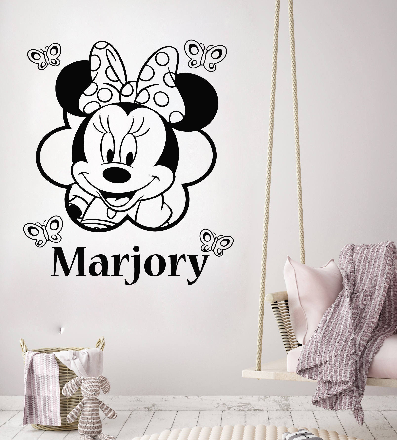 Wall Decal Name Minnie Mouse Personalized Custom Decals Etsy