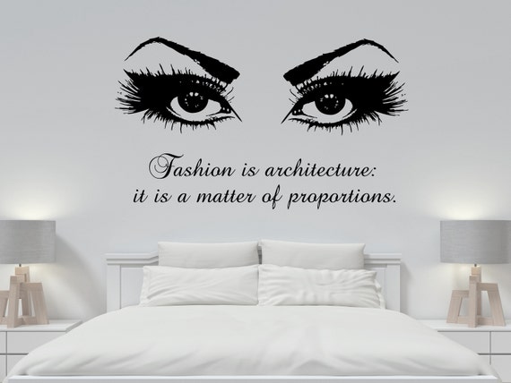Quote Wall Decals Beauty Salon Eyes Eyelashes Vinyl Sticker Decal Girls Room Decor Home Art Mural Hairdressing MS392