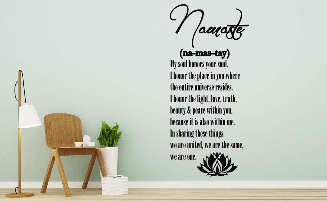 Namaste Wall Decal Quote Vinyl Sticker Decals Quotes Buddha Etsy