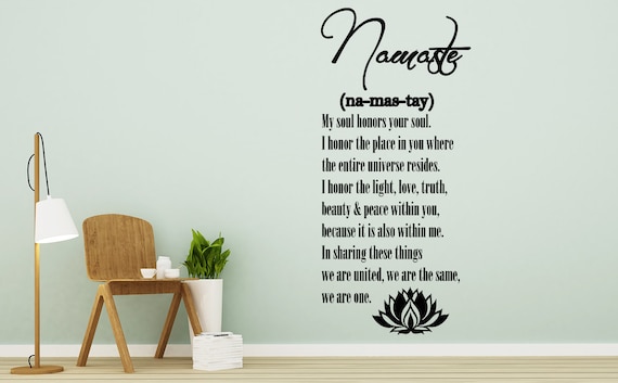 Namaste Wall Decal Quote Vinyl Sticker Decals Quotes Buddha We Are One Decor X45