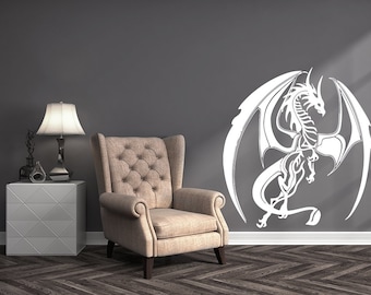 Dragon Wall Decals  - Animal Decal - Home Vinyl Stickers - Bedroom Decor - Window Decals Chu1402