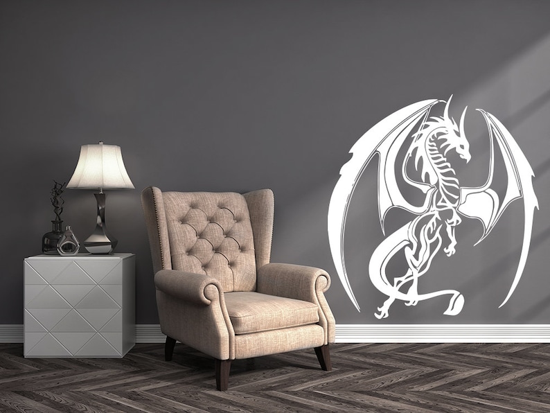 Dragon Wall Decals Animal Decal Home Vinyl Stickers Etsy