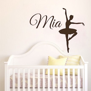 Wand Aufkleber Namen personalisiert benutzerdefinierte Aufkleber Ballett Tänzerin Ballerina Vinyl Aufkleber Home Decor Art Wandbild Mädchen Zimmer Dekor Kindergarten OP44