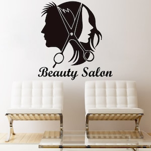 Wall Decals Beauty Salon Girl Man Scissors Decal Vinyl Sticker Home Art Bedroom Home Decor Beauty Salon Living Room Art Murals MS644