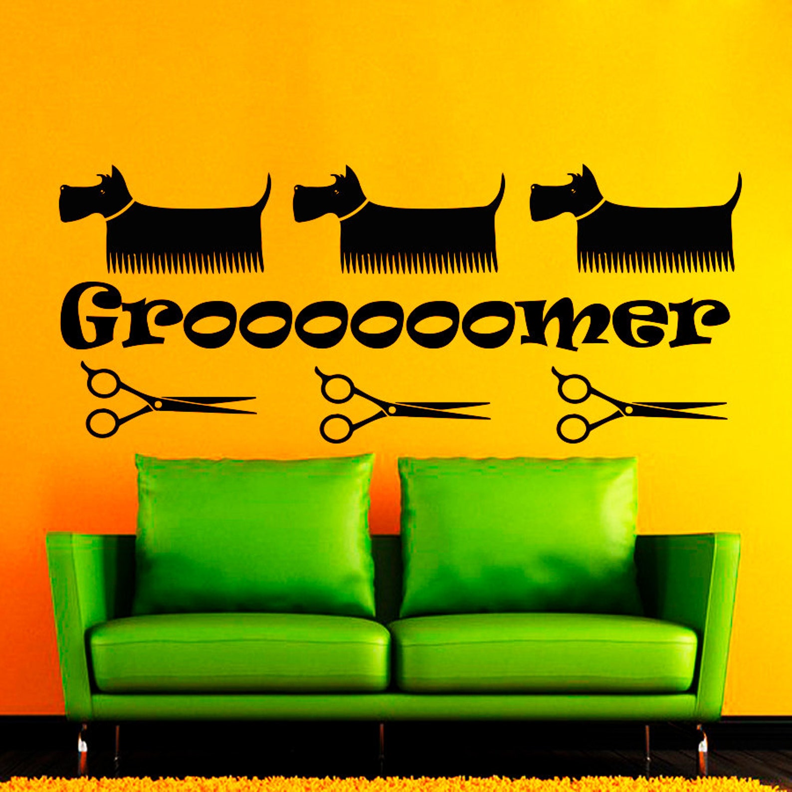 Wall Decals Grooming Salon Dog Cat Decal Vinyl Sticker Groomer Pet Shop ...