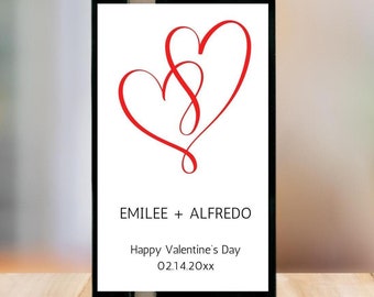 Etiqueta de vino personalizada para San Valentín / Regalo de San Valentín / Feliz día de San Valentín / Regalo de compromiso para parejas / Etiqueta de vino para bodas / Regalo de alma gemela