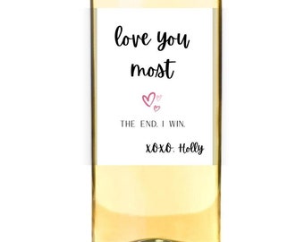 Regalo de San Valentín para él / Etiqueta de vino para San Valentín / Regalo de bricolaje para novio / Regalo de San Valentín de bricolaje / Regalo único para novio y prometido