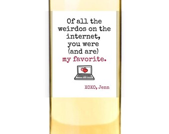 Etiqueta de vino personalizada para el día de San Valentín / Regalo de San Valentín / Feliz día de San Valentín / Regalo de compromiso para parejas / Etiqueta de vino para bodas / Champán