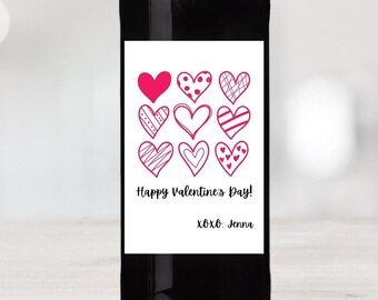 Etiqueta de vino para el día de San Valentín / Adhesivo personalizado para tu botella / Regalo de bricolaje para novio, esposo, novia, esposa - Día de San Valentín único