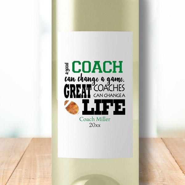 Coach Wine Label | Mentor Appreciation Gift | End of Year Gift | Birthday Gift for Male Teacher | Gift for Assistant Coach | Thank You Coach