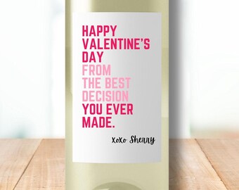 Etiquetas de vino para San Valentín, regalo para él, regalo divertido para ella, regalo de "te amo" para tu alma gemela, regalo romántico para los amantes del vino, regalo de San Valentín