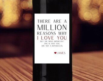 Regalo de aniversario para ella / Etiqueta adhesiva divertida para botella de vino / Idea de regalo de San Valentín para él / Chiste de fan de Biden para esposa y esposo / Cumpleaños