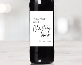 Custom Wine Label for Teacher | Preschool Teacher Gift | Teacher Holiday Gift | Wine Label for Teacher | Teacher | Christmas Gift From Class