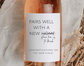 New Home Owner Candle Label | Realtor Gift to Clients | Housewarming Gift | New Home Wine Labe | DIY Closing Gift | New Home Gift