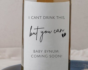 Funny Pregnancy Announcement |Custom Baby Reveal Wine Label | Personalized Pregnancy Gift |Unique Customizable Baby Announcement for Friend
