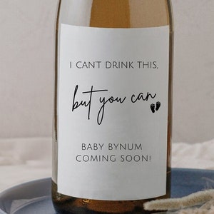 Funny Pregnancy Announcement |Custom Baby Reveal Wine Label | Personalized Pregnancy Gift |Unique Customizable Baby Announcement for Friend
