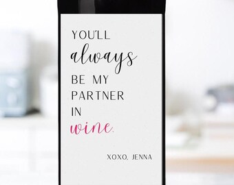 Etiqueta de vino personalizada para San Valentín, compromiso - Etiqueta de champán personalizada - Novio, novia, prometido, esposa, esposo - Celebración DIY