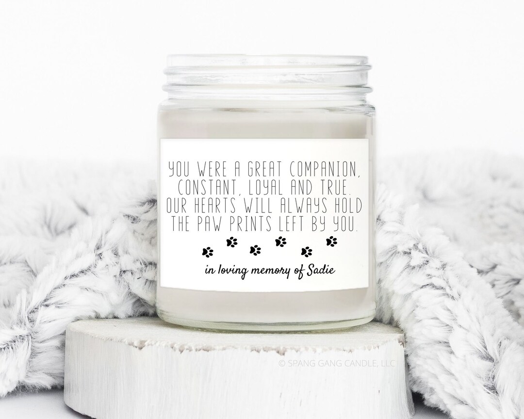Personalized Dog Memorial Candle Pet Sympathy Gift Pet Etsy