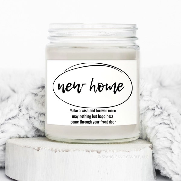 Realtor Closing Gift | Housewarming Wine Label | New Home Candle Sticker | Candle Neighbor | Christmas Birthday Gift | Going Away Party Gift