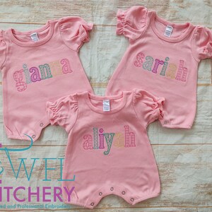 Baby Girl personalized ruffle sleeve Onesie