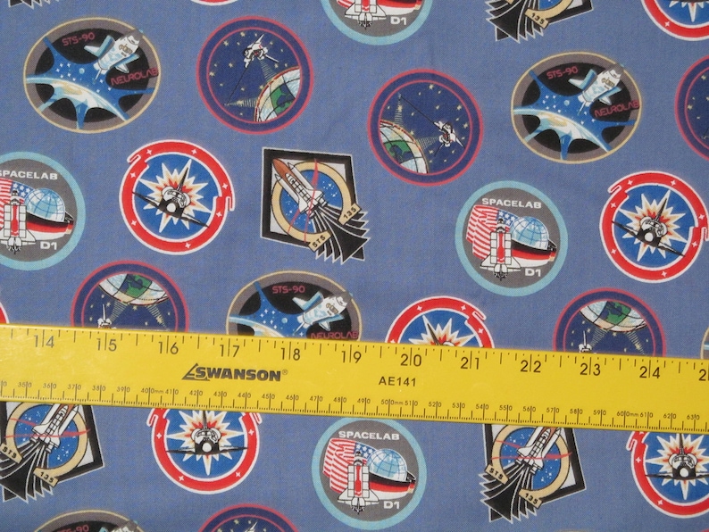Nasa Logo Patches Cotton Fabric BTY RARE VHTF
