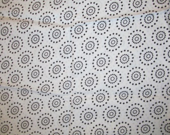 White Cotton Fabric with Black Dots BTY