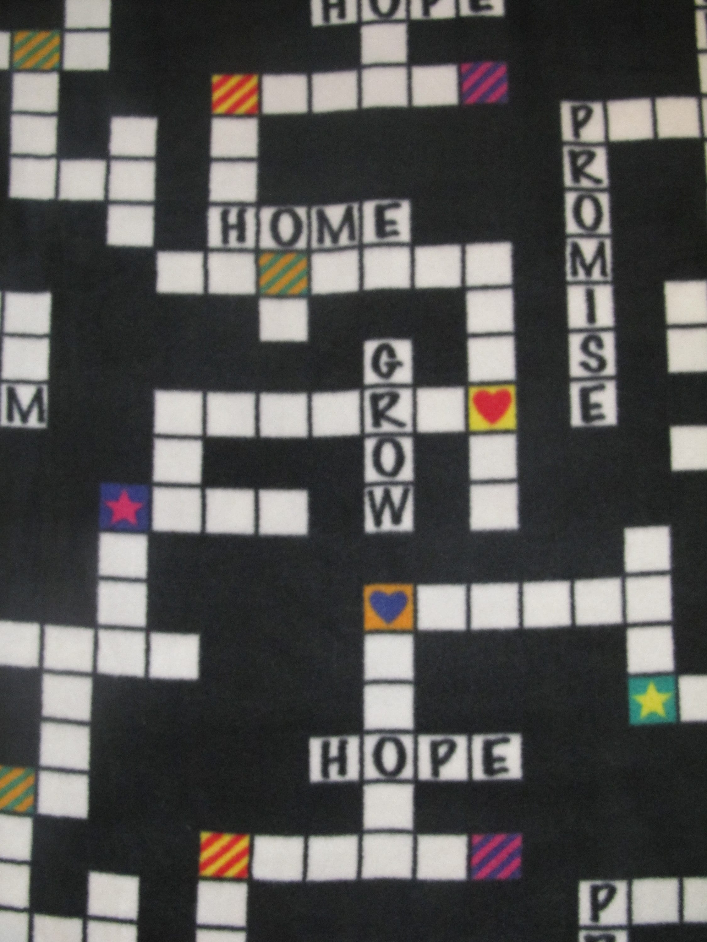 Family Crossword Puzzle Fleece Fabric BTY RARE VHTF - Etsy