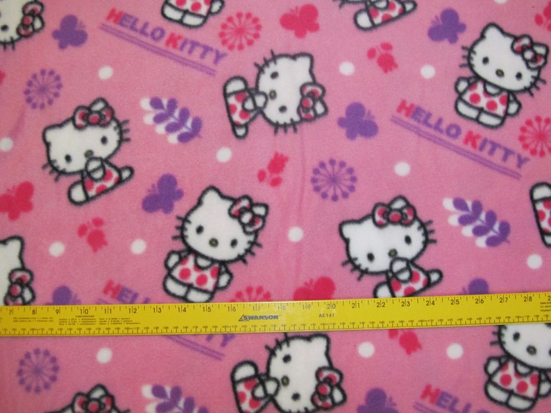 Hello Kitty butterflies & flowers Fleece Fabric 1 yard 27 Etsy