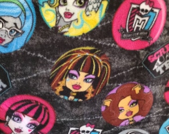 Monster High Screm Team Fleece Fabric RARE VHTF BTY