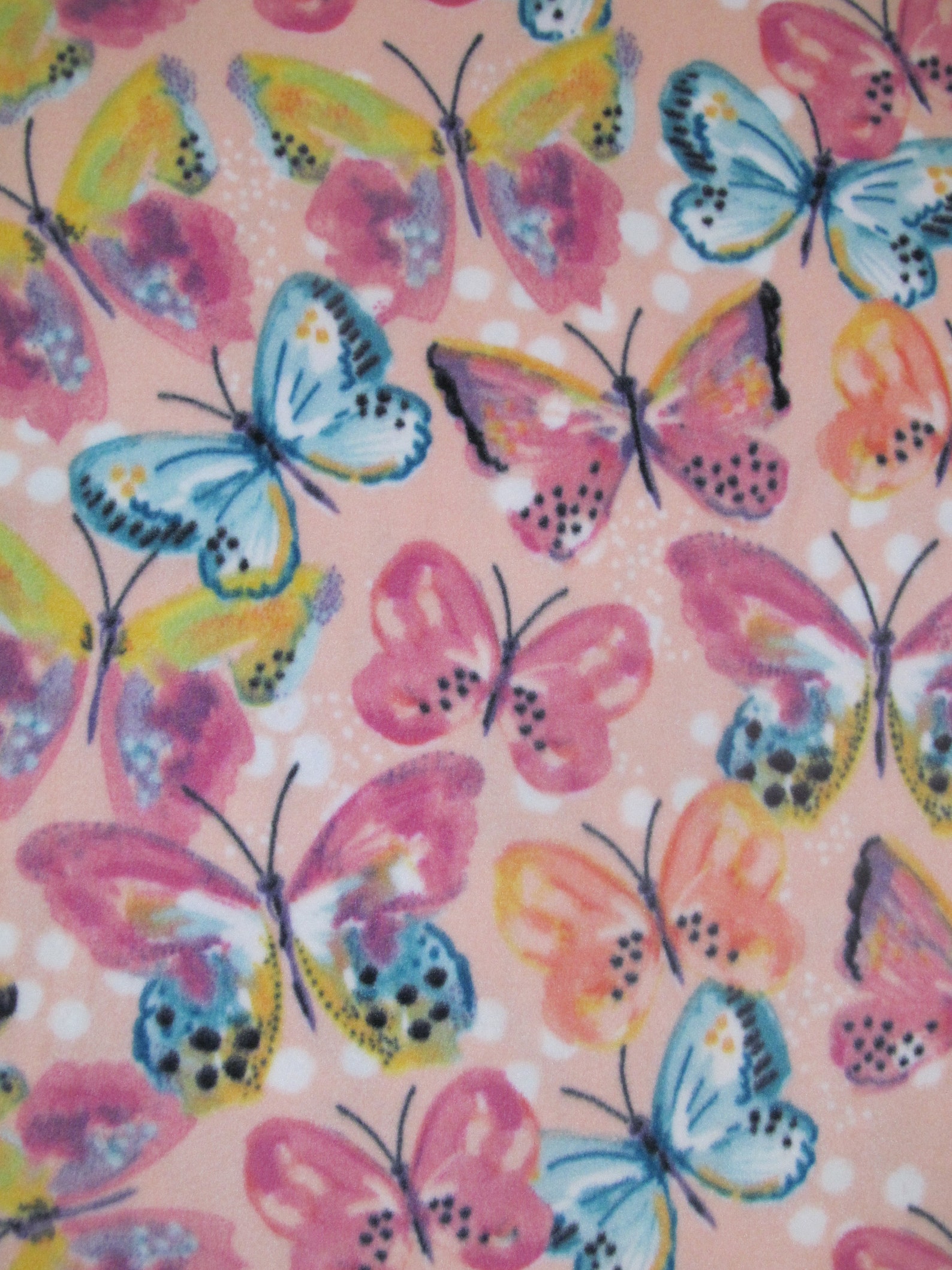 Butterflies Fleece Fabric 1 Yard 32 Inches RARE VHTF Etsy